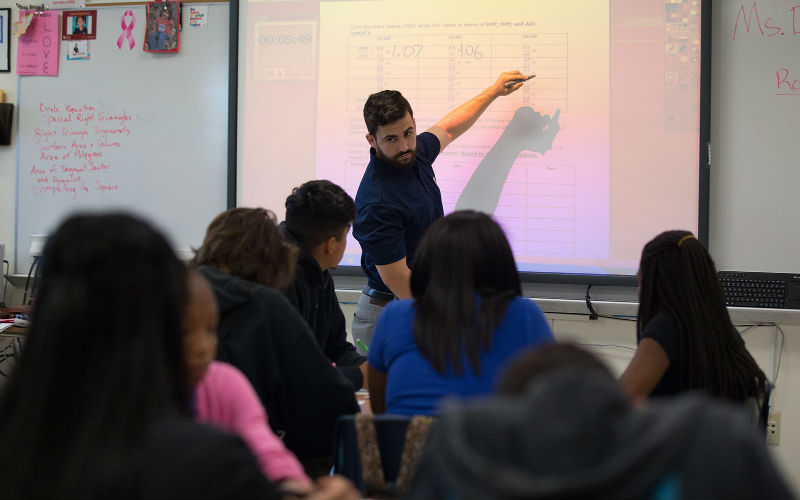 A student teaches a K-12 math class