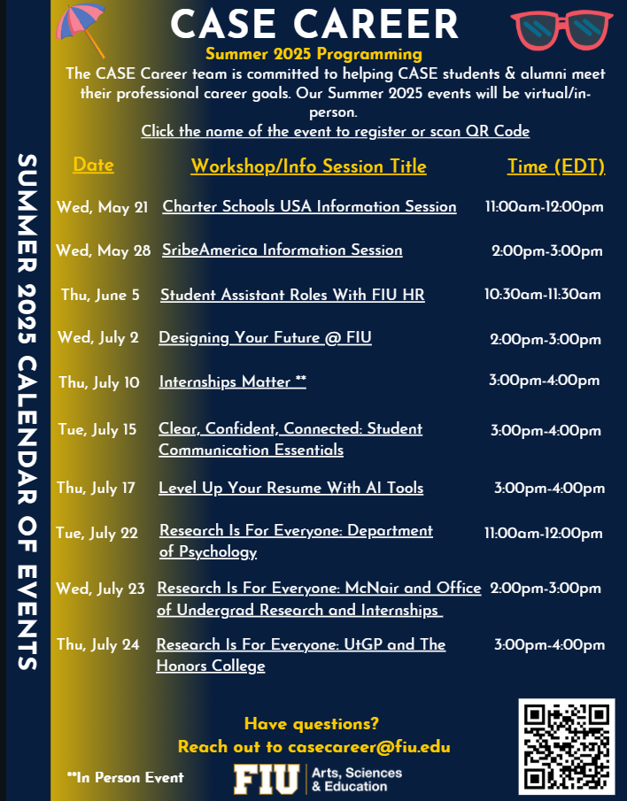 List of Career Events