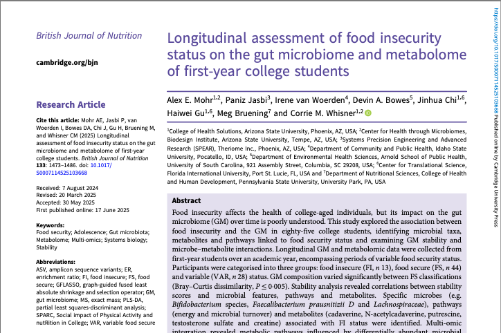 Screen capture of research paper on food insecurity