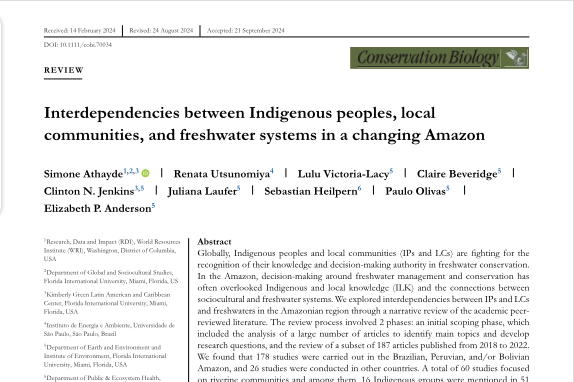 Screen capture of research paper on food security in the Amazon